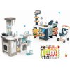 Set kuchynka elektronická s práčkou a žehliacou doskou Tefal Cleaning Kitchen 360° Smoby a obchod so skenerom a potraviny s riadíkom