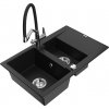 MEXEN/S MEXEN/S - Gaspar granitový drez 1.5 s odkvapkávačom vrátane batérie Duo, čierna 6507-77-671701-07