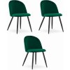Stolička BELLO - zelený zamat / čierne nohy x 3 9401 71 00 00