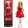 Mattel Barbie® blondýnka v rubínovo-červených šatech k 80. výročí, JGD25 (mJGD25)