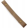 Pro Háčkování Kožený popruh 22 cm, š. 2,5 cm, bílá káva, nýt staromosaz