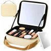 Kozmetický kufrík s LED zrkadlom (Cestovný organizér na kozmetiku a make-up s osvetlením)
