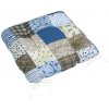 Bellatex Sedák Adéla prošívaný, Patchwork modrý - 40x40cm