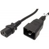 PremiumCord Kabel síťový propojovací 230V 10A 2m, C13 - C20 (kpsb2)