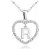 Strieborný náhrdelník písmeno v srdci 