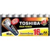 Alkalické batérie TOSHIBA HIGH POWER LR6 AA 1,5 V PACK 16 ks