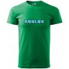 Sablio Tričko s potlačou ROBLOX modrý text - zelené 2XL