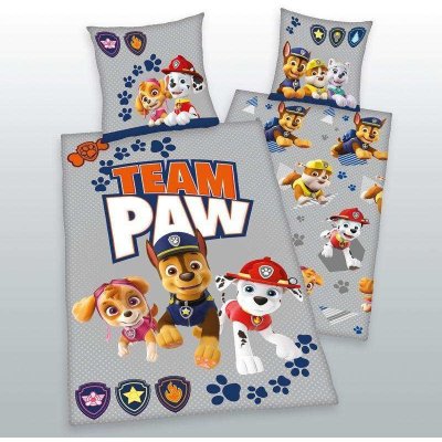 Detexpol Obliečky Paw Patrol grey Bavlna 140x200 70x80