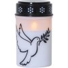 Star trading LED cintorínska sviečka DOVE V.12cm bielo-čierna