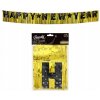 Godan Girlanda papierová Happy New Year zlaté pozadie 180 x 22 cm