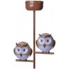 EUlight Detské stropné svietidlo Owl, 2x hnedé plastové tienidlo, br