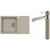 Alveus SET A415 Pebble 02 SETA415 - Drez Granitový Rock 130 - 780x480mm, vanička 400x400x180mm + bateria Zina
