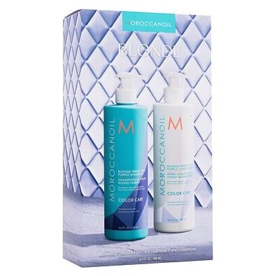 Moroccanoil Color Care Blonde Duo dárková sada: šampon Blonde Perfecting Purple Shampoo 500 ml + kondicionér Blonde Perfecting Purple Conditioner 500 ml