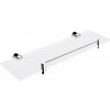 Nimco Polica do kúpeľne a sprchy 40 cm s ohrádkou – sklo kov Bormo BR-11091BX-40-26