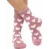 Heat Holders dámske termo ponožky veľké srdiečka Ružové