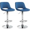 Sada 2 barových stoličiek Camden velvet chrome, modrá