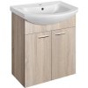 AQUALINE ZOJA 61,5 x 32 x 74cm skrinka pod umývadlo závesná, dub platin, 51163