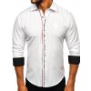 Biela pánska elegantná košeľa s dlhými rukávmi Bolf 1769-A
