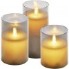 EMOS LED dekorácia - 3x vosková sviečka v skle, 6x AA, teplá biela, časovač DCCW05