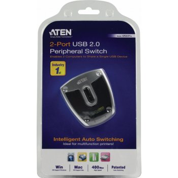 Aten US-221A USB 2.0 přepínač periferií 2:1