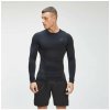 MyProtein Pánske tričko s dlhými rukávmi Tempo Seamless Top čierne, XXL