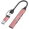 Canyon DS-02, USB-C Hub, 4 porty, 3xUSB 2.0 480Mbps, 1xUSB 3.0, 5Gbps, USB-C/USB-A adaptér, ružová CNS-TDS02P