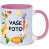 HRNČEK S FOTKOU FAREBNÝ RÁMIK ZVIERATKÁ 350 ML FOTOPOŠTA Farba: RUŽOVÝ