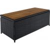 Tempo Kondela Záhradný úložný box/lavica, čierna/prírodná/krémová, BEMUS