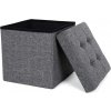 Skladacia taburetka s úložným priestorom LSF27Z 38x38x38 cm – tmavosivá