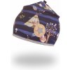 LITTLE ANGEL Čiapka podšitá Outlast® 3 | 42-44 cm tm.modrá zvieratká teepee/šedý melír