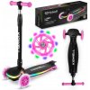 LED kolobežka KIDWELL Lumo Pink balančná, svietiace kolesá, ružová
