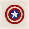 Veselá Stena 3D drevená dekorácia znak Kapitán Amerika 30 x 30 cm