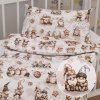 Biante Detské bavlnené posteľné obliečky do postieľky Sandra SA-663 Hnedí škriatkovia s perníčkami na bielom Do postieľky 90x130 a 40x60 cm