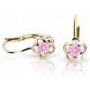 Cutie Jewellery Detské naušnice zlaté kvetinky C1945Z-KL Pink