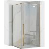 Rea Fargo Gold, sprchový kút s 1-krídlovými dverami 100 (dvere) x 80 (stena) x 195 cm, 6mm číre sklo, zlatý profil, REA-K4907