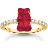 Thomas Sabo TR2459-414-10-54 Gold prstýnek with red Goldbears