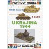 Papierový model - Dioráma Ukrajina 1944 - Tiger Ausf. E / T-34/85