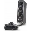 Forever Adaptér pre nabíjačky do auta 1-3 + USB, čierna