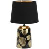 Rabalux 4549 stolná lampa Sonal 1x40W | E14 | IP20 - káblový spínač, čierna so zlatými prvkami
