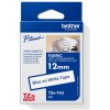 páska BROTHER TZeFA3 modré písmo, biela nažehľovacia páska FABRIC Tape (12mm) (TZEFA3)