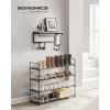 SONGMICS Skladací botník 4 police 92 x 75 x 30 cm čierna