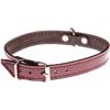 COBBYS PET Obojok z pravej kože s vysokým leskom tmavo fialový, prešitý fialovou niťou 35cm/15mm