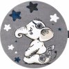 Dywany Łuszczów , Detský kusový koberec Petit Elephant stars grey kruh, 120x120 (priemer) kruh, šedá, detská izba