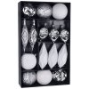 Gule MagicHome Vianoce, set, 16 ks, bielo - strieborné, na vianočný stromček, 8-15 cm