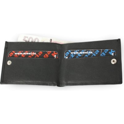 Arwel pánska kožená peňaženka s dokladovkou 7106 čierna