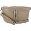 TALIANSKE Bedrová (belt bag) stredná kožená kabelka ľadvinka Talianska Tinka taupe