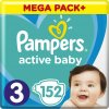 Pampers active baby 3 midi 6-10kg, 152ks