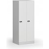 Šatníková skrinka S1 znížená, 2 oddiely, 1500 x 600 x 500 mm, mechanický kódový zámok, laminované dvere, biela