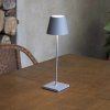 FARO BARCELONA Stolová LED lampa Toc s nabíjačkou USB IP54, sivá - 70777