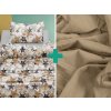 Textilomanie Bavlnené obliečky BROWN STARS biele + plachta jersey EXCLUSIVE 90x200 cm béžová
